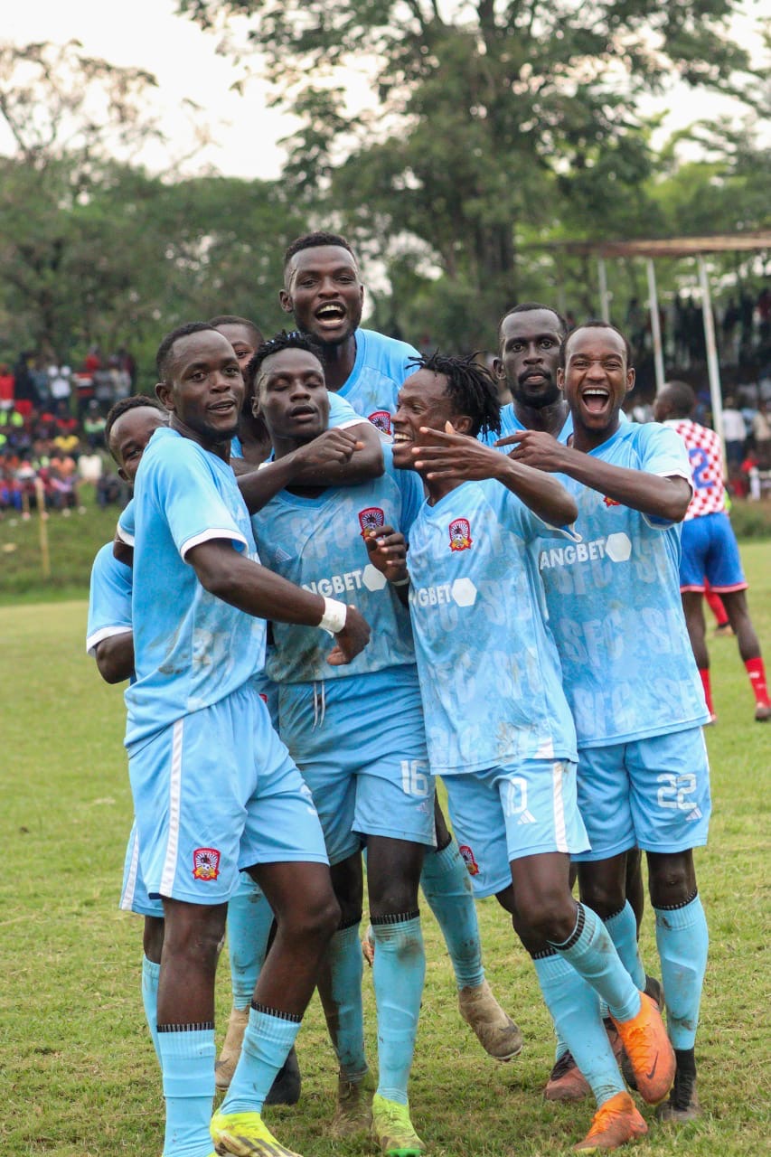 Shabana players celebrate after their win against NZOIA FC